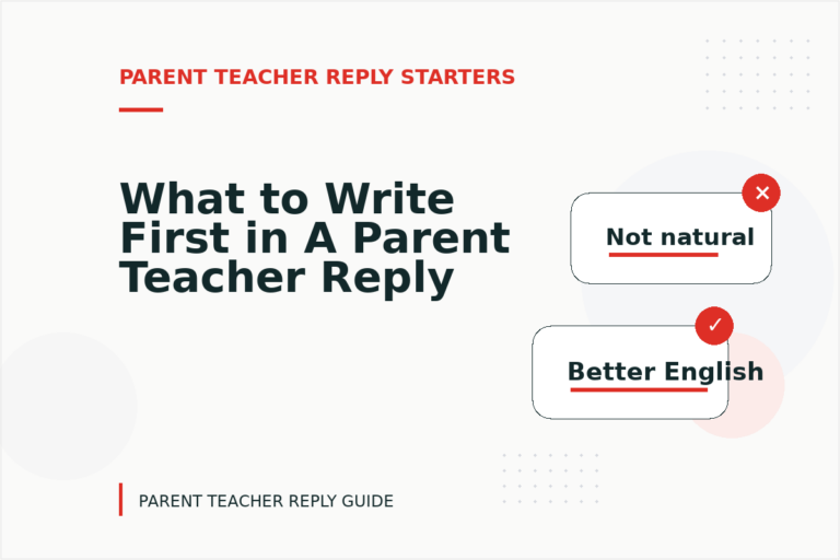 What to Write First in A Parent Teacher Reply