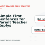 Simple First Sentences for Parent Teacher Replys