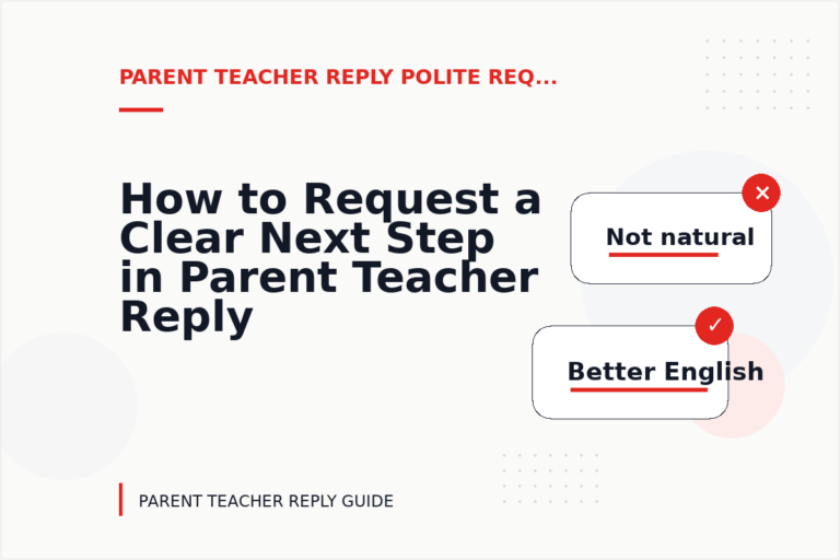 How to Request a Clear Next Step in Parent Teacher Reply English