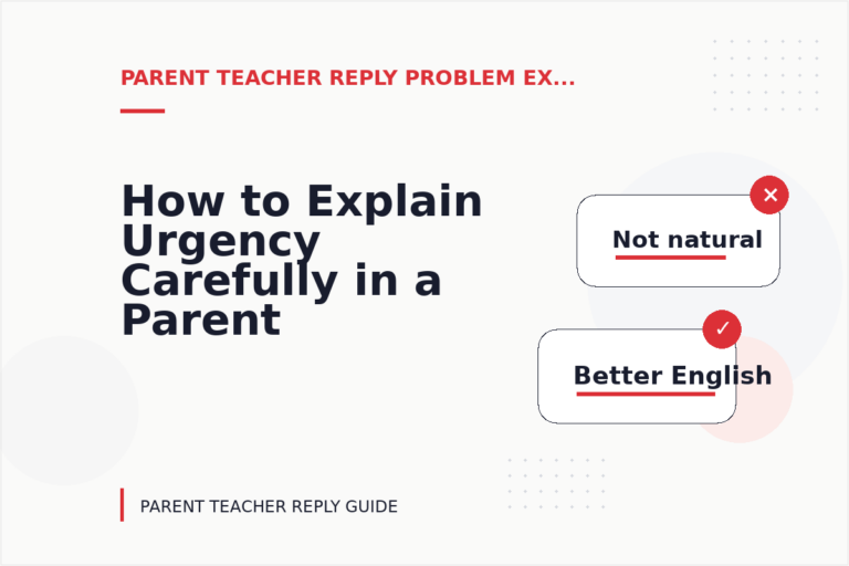 How to Explain Urgency Carefully in a Parent Teacher Reply