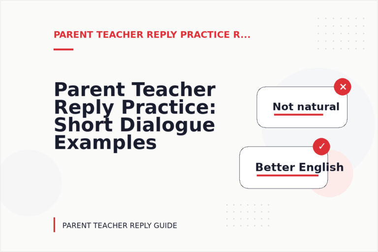 Parent Teacher Reply Practice: Short Dialogue Examples Parent Teacher Reply Practice: Short Dialogue Examples