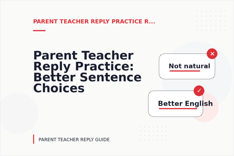 Parent Teacher Reply Practice: Better Sentence Choices