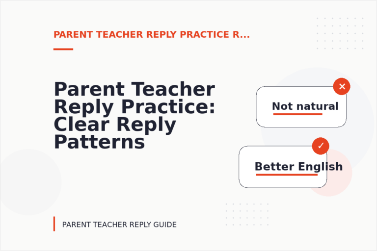 Parent Teacher Reply Practice: Clear Reply Patterns Parent Teacher Reply Practice: Clear Reply Patterns