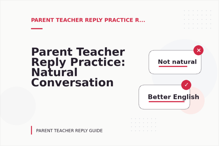 Parent Teacher Reply Practice: Natural Conversation Lines