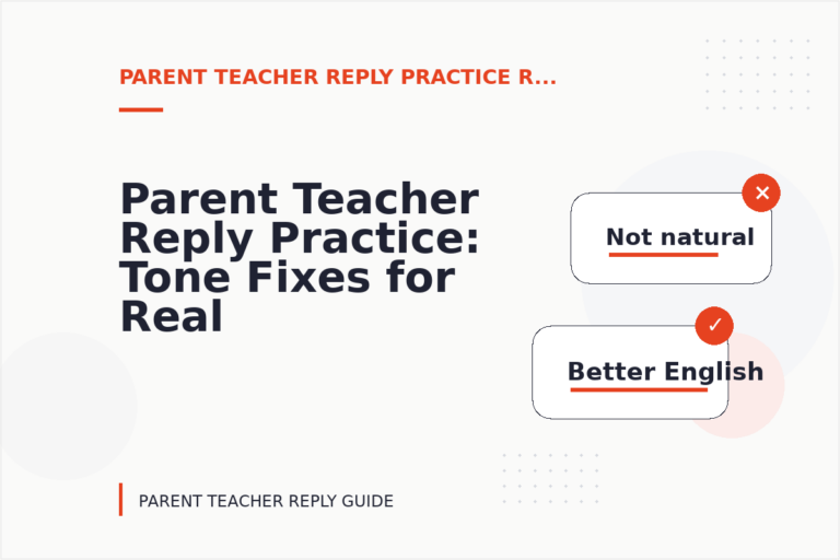 Parent Teacher Reply Practice: Tone Fixes for Real Situations
