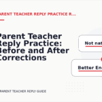 Parent Teacher Reply Practice: Before and After Corrections