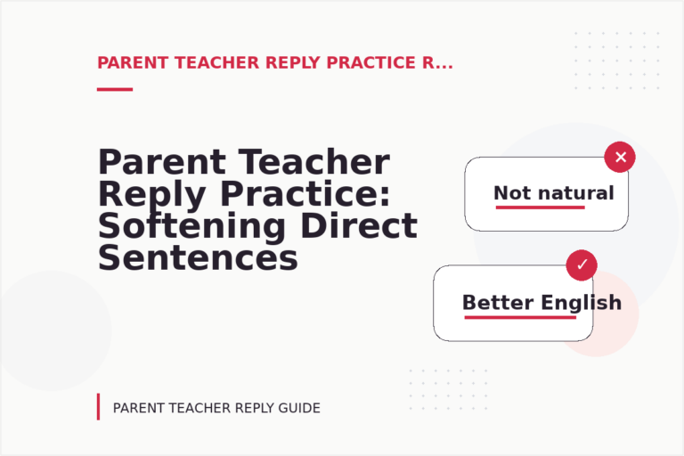 Parent Teacher Reply Practice: Softening Direct Sentences