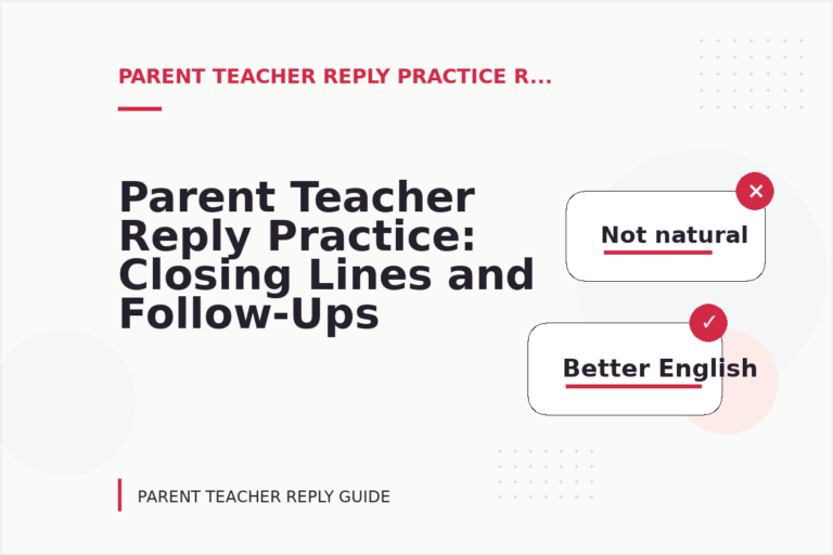 Parent Teacher Reply Practice: Closing Lines and Follow-Ups